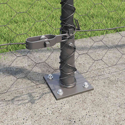 Hexagonal Fence with Concrete Base 10 x 1.5 m PVC-Coated Steel