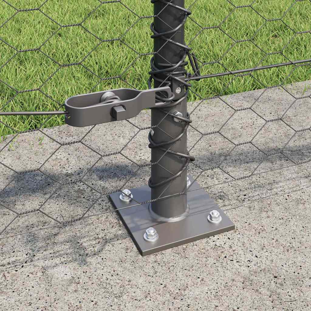 Hexagonal Fence with Concrete Base 25 x 0.5 m PVC-Coated Steel