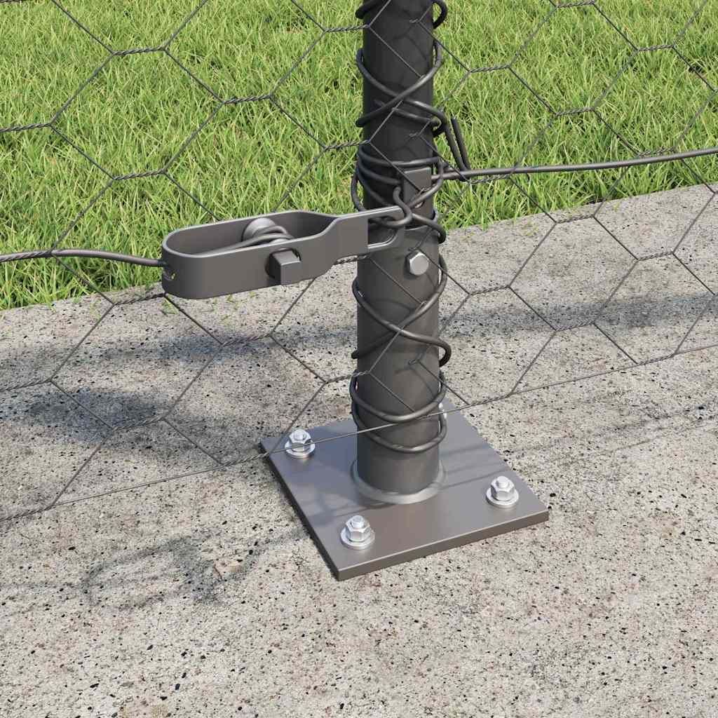 Hexagonal Fence with Concrete Base 25 x 0.8 m PVC-Coated Steel