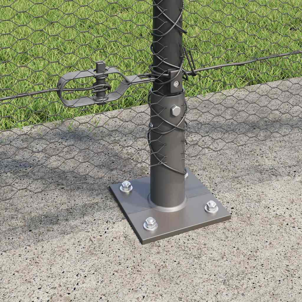 Hexagonal Fence with Concrete Base 25 x 1.2 m PVC-Coated Steel