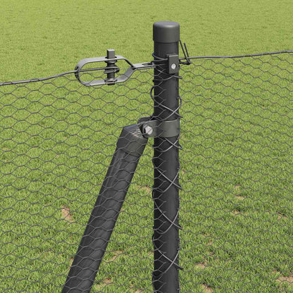 Hexagonal Fence with Concrete Base 25 x 1.2 m PVC-Coated Steel