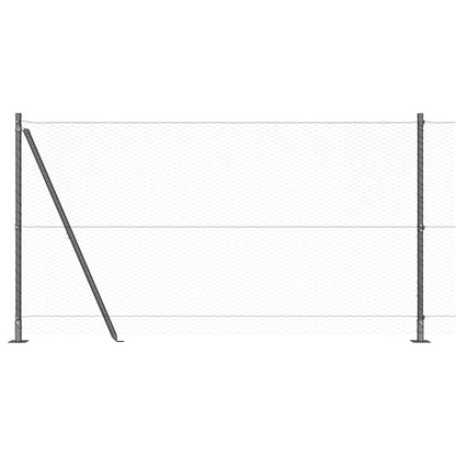 Hexagonal Fence with Concrete Base 25 x 1.2 m PVC-Coated Steel