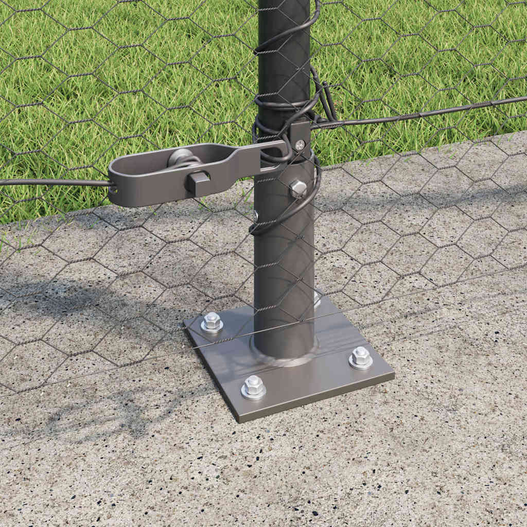 Hexagonal Fence with Concrete Base 25 x 1.4 m PVC-Coated Steel