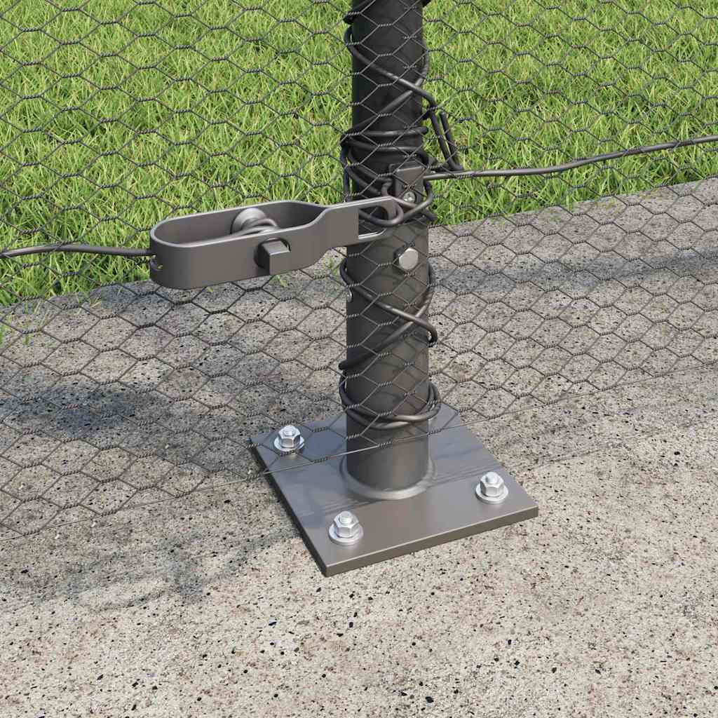 Hexagonal Fence with Concrete Base 25 x 1.6 m PVC-Coated Steel