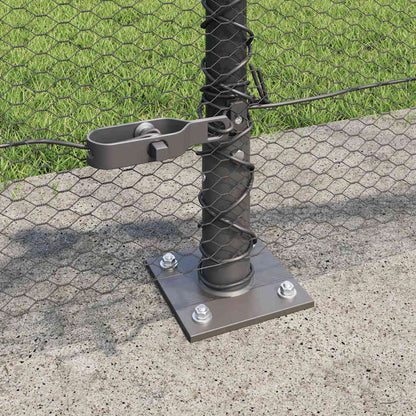 Hexagonal Fence with Concrete Base 50 x 0.4 m PVC-Coated Steel