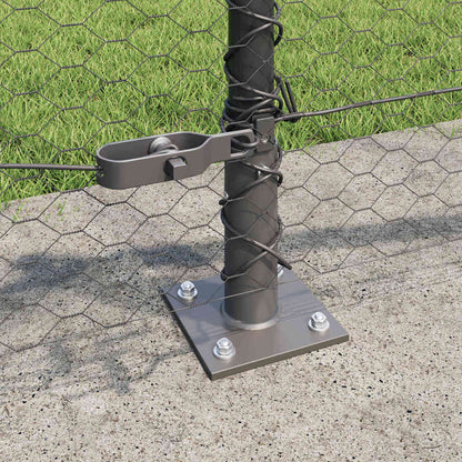 Hexagonal Fence with Concrete Base 50 x 0.4 m PVC-Coated Steel