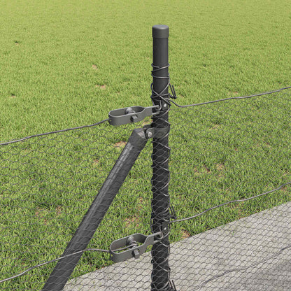 Hexagonal Fence with Concrete Base 50 x 0.5 m PVC-Coated Steel