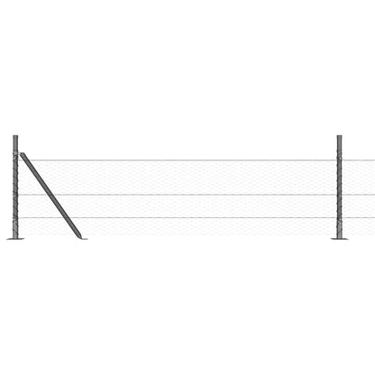 Hexagonal Fence with Concrete Base 50 x 0.5 m PVC-Coated Steel