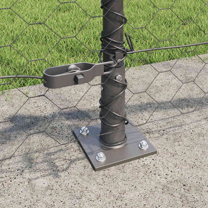 Hexagonal Fence with Concrete Base 50 x 0.5 m PVC-Coated Steel