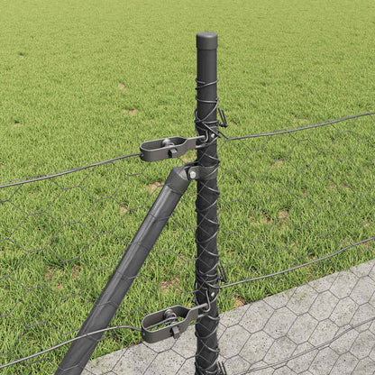 Hexagonal Fence with Concrete Base 50 x 0.5 m PVC-Coated Steel