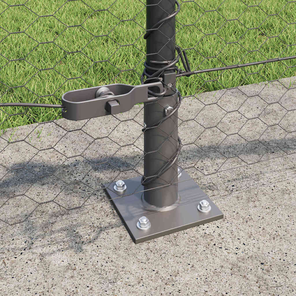 Hexagonal Fence with Concrete Base 50 x 0.6 m PVC-Coated Steel
