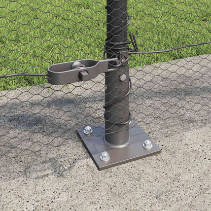 Hexagonal Fence with Concrete Base 50 x 0.8 m PVC-Coated Steel