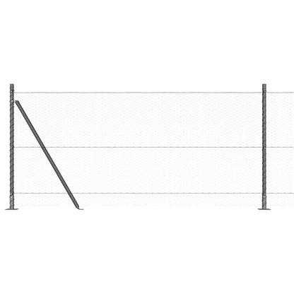 Hexagonal Fence with Concrete Base 50 x 0.8 m PVC-Coated Steel