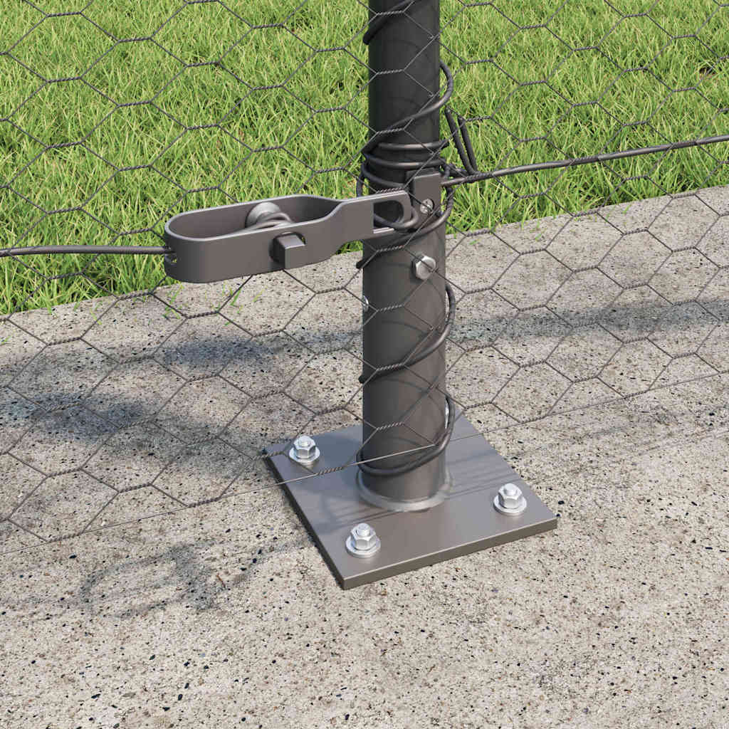 Hexagonal Fence with Concrete Base 50 x 1 m PVC-Coated Steel