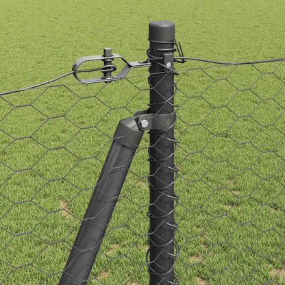 Hexagonal Fence with Concrete Base 50 x 1.2 m PVC-Coated Steel