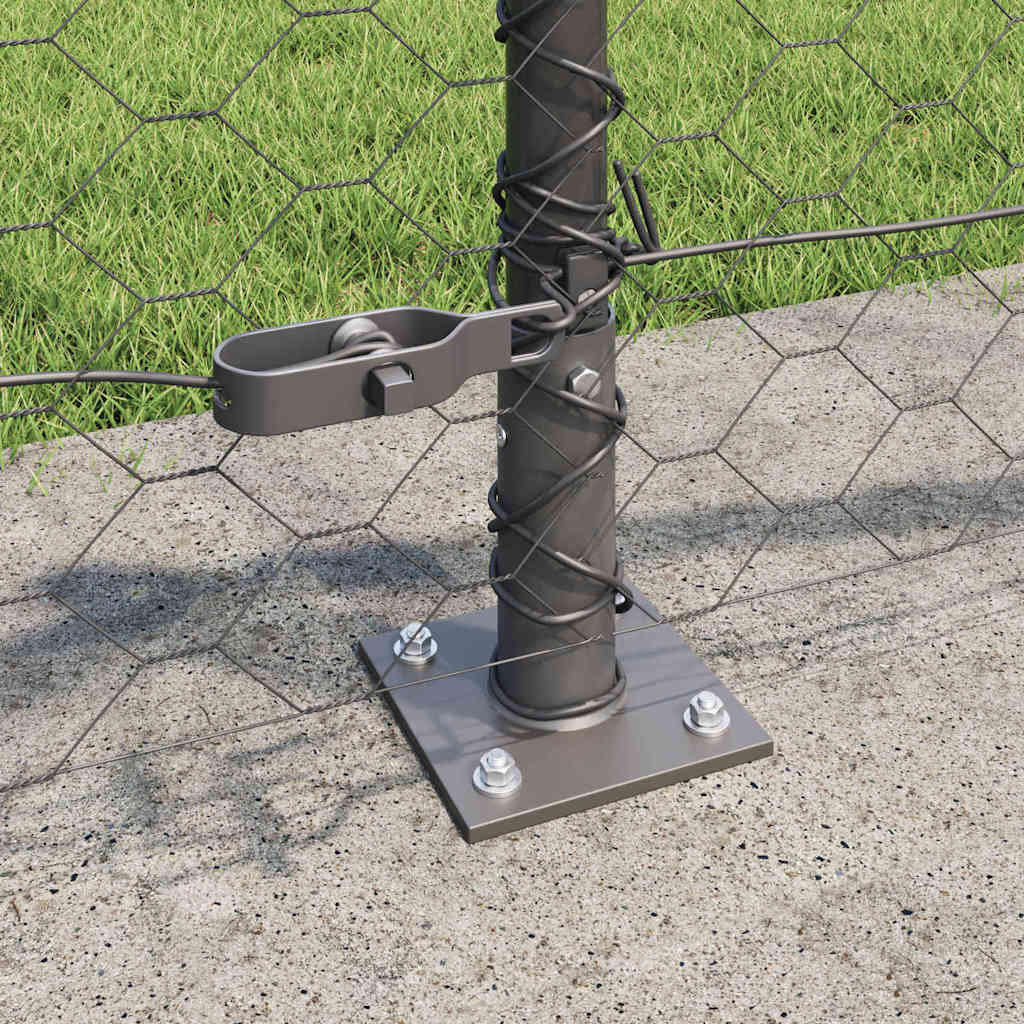 Hexagonal Fence with Concrete Base 100 x 0.4 m PVC-Coated Steel