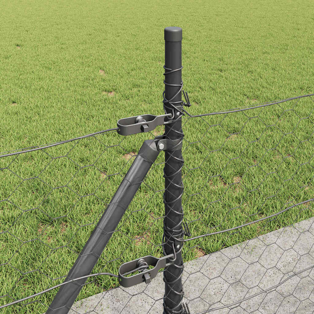 Hexagonal Fence with Concrete Base 100 x 0.4 m PVC-Coated Steel
