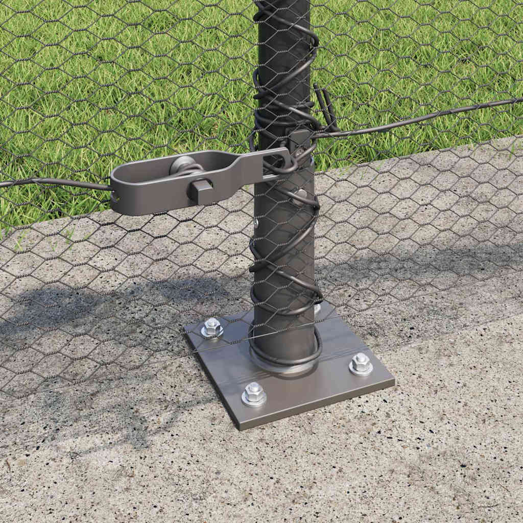 Hexagonal Fence with Concrete Base 100 x 0.6 m PVC-Coated Steel