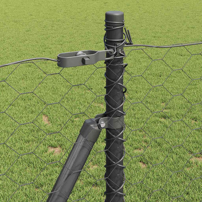 Hexagonal Fence with Concrete Base 100 x 0.8 m PVC-Coated Steel
