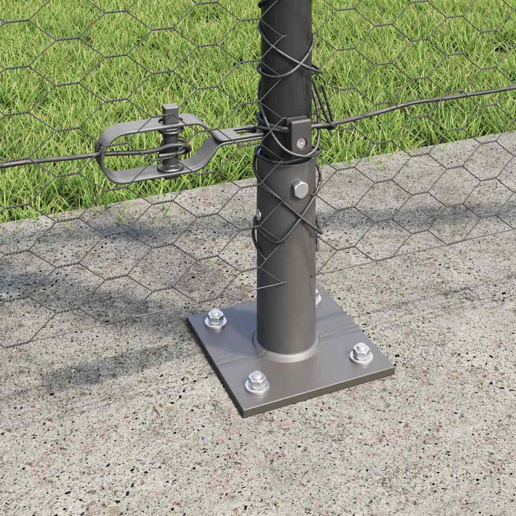 Hexagonal Fence with Concrete Base 100 x 1.2 m PVC-Coated Steel