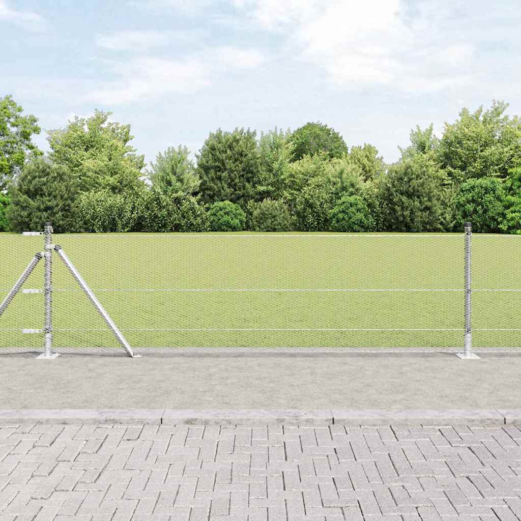 Hexagonal Fence with Concrete Base 10 x 0.4 m Galvanised Steel