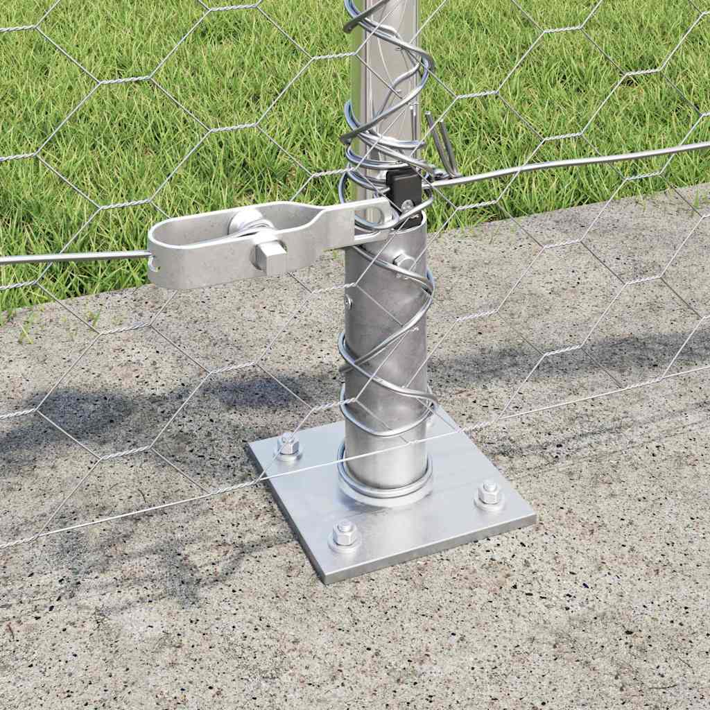 Hexagonal Fence with Concrete Base 10 x 0.4 m Galvanised Steel