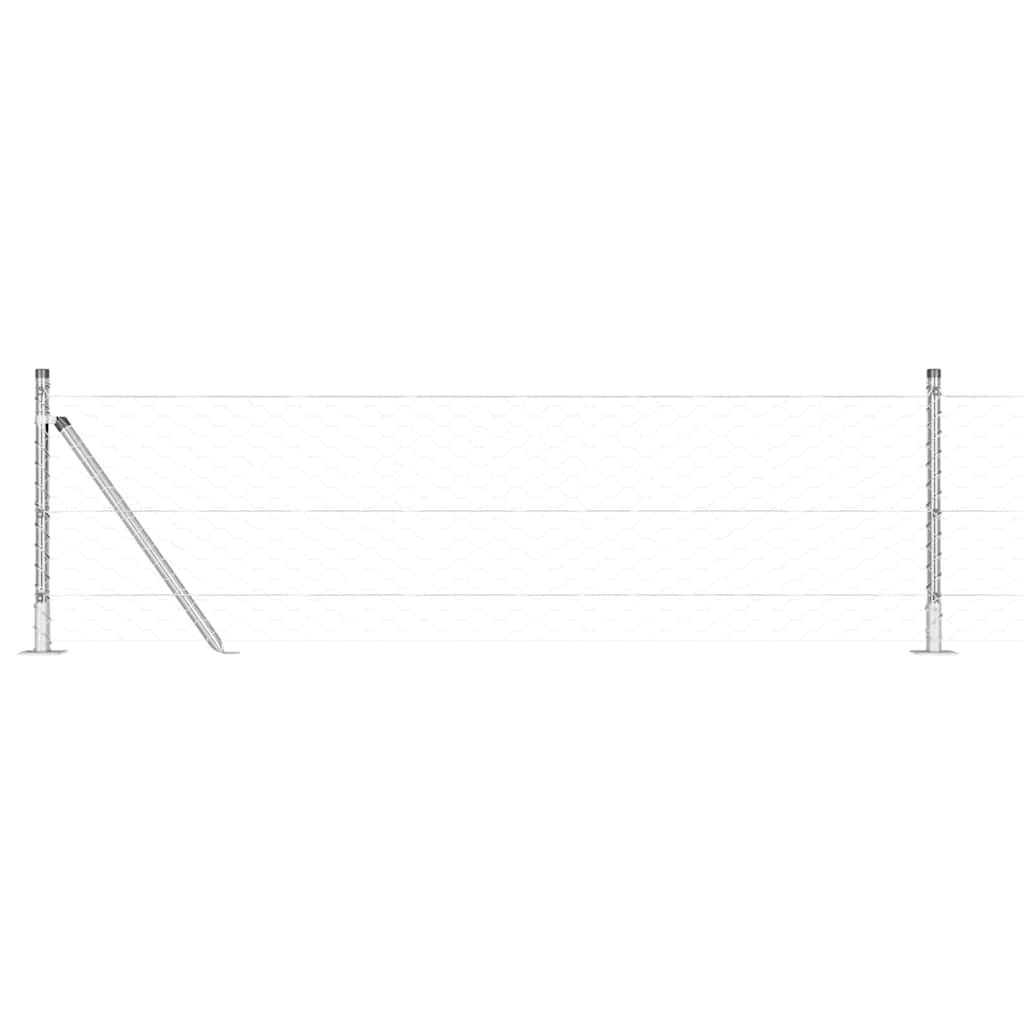 Hexagonal Fence with Concrete Base 10 x 0.4 m Galvanised Steel