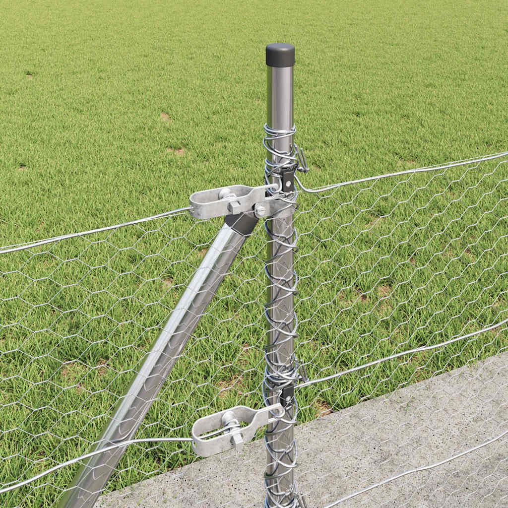 Hexagonal Fence with Concrete Base 10 x 0.5 m Galvanised Steel