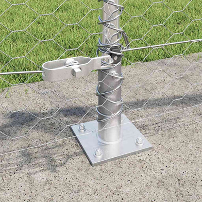 Hexagonal Fence with Concrete Base 10 x 0.5 m Galvanised Steel