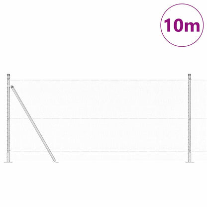 Hexagonal Fence with Concrete Base 10 x 0.8 m Galvanised Steel
