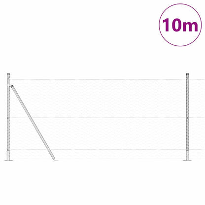 Hexagonal Fence with Concrete Base 10 x 0.8 m Galvanised Steel