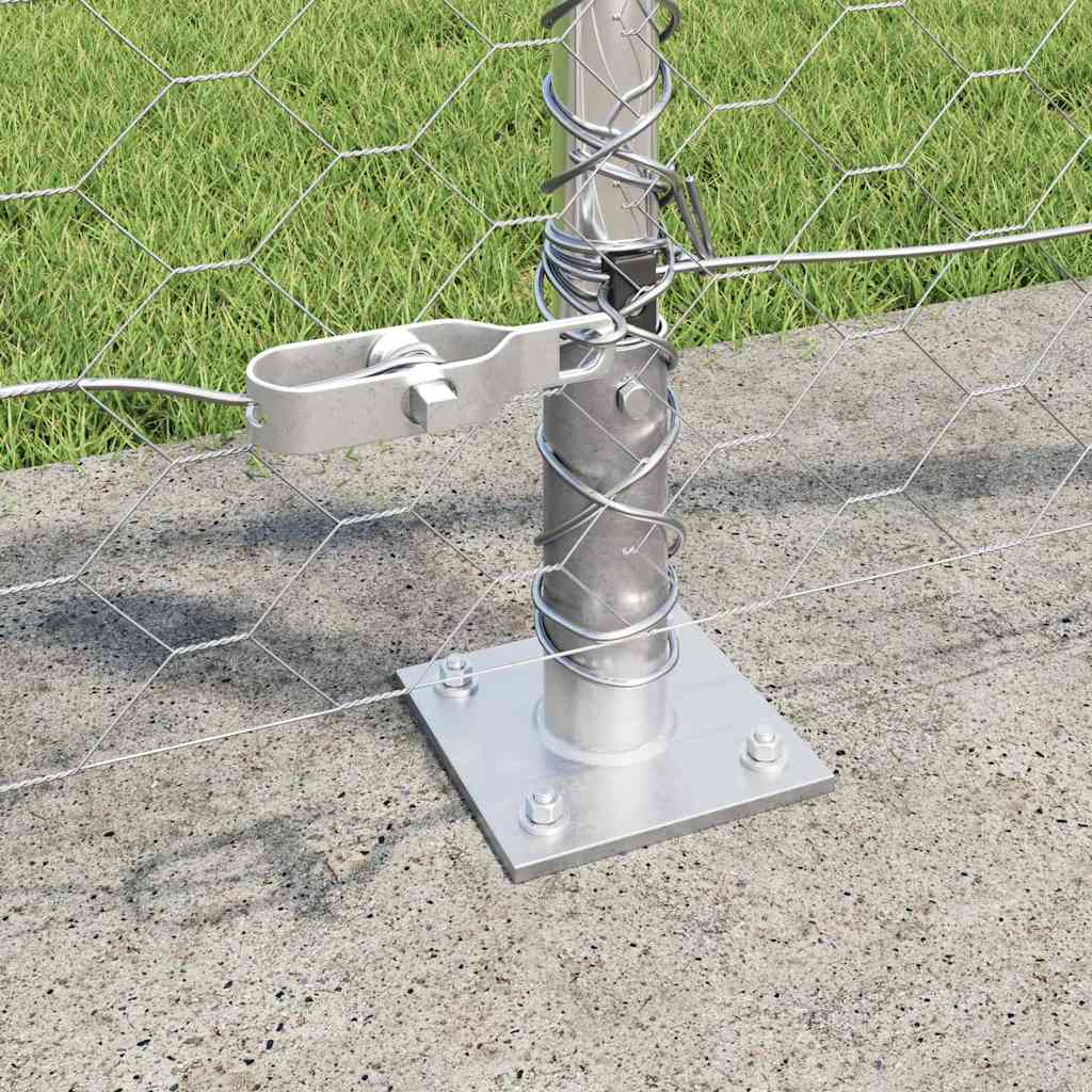 Hexagonal Fence with Concrete Base 10 x 0.8 m Galvanised Steel