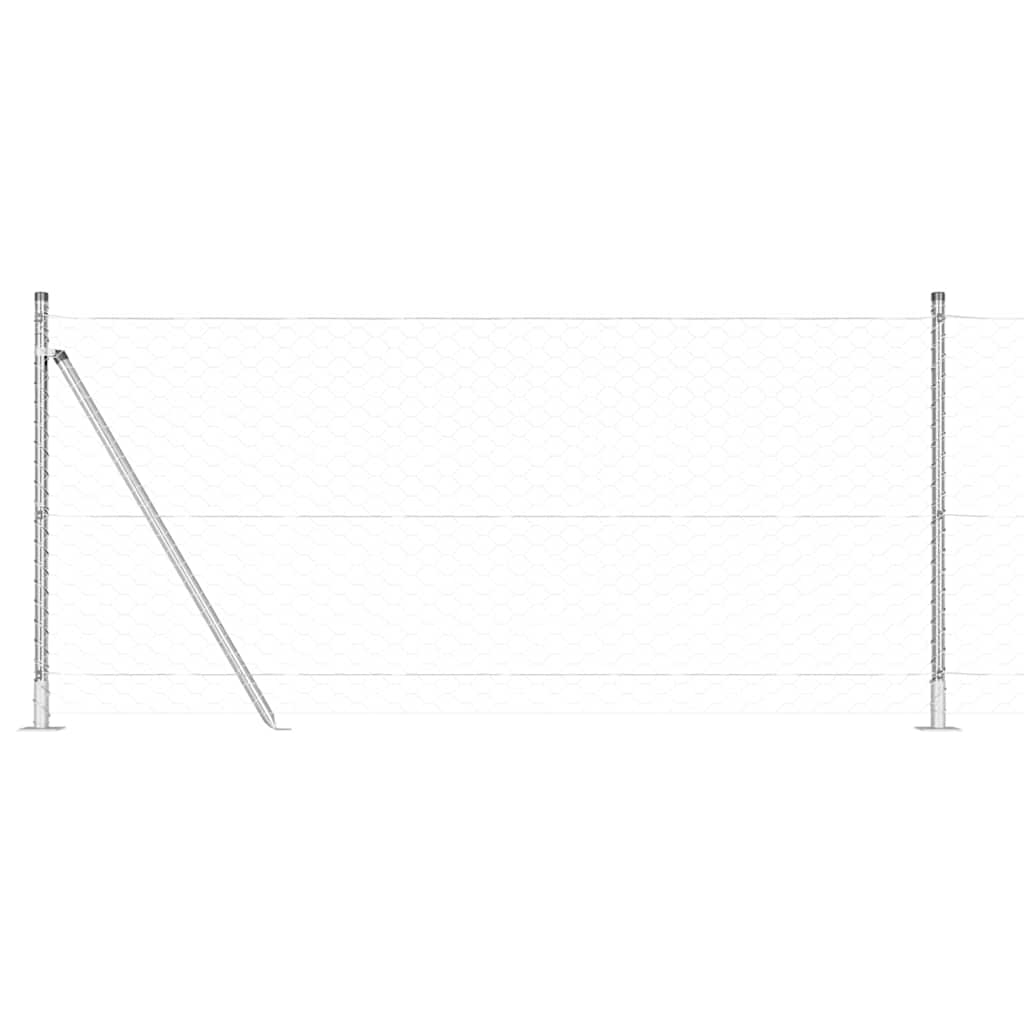 Hexagonal Fence with Concrete Base 10 x 0.8 m Galvanised Steel
