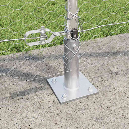 Hexagonal Fence with Concrete Base 10 x 1.2 m Galvanised Steel