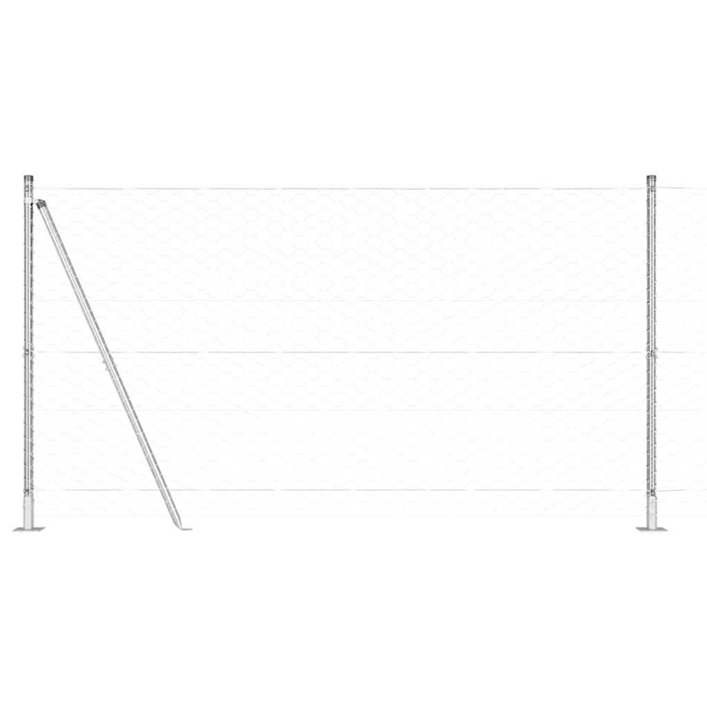 Hexagonal Fence with Concrete Base 10 x 1.2 m Galvanised Steel