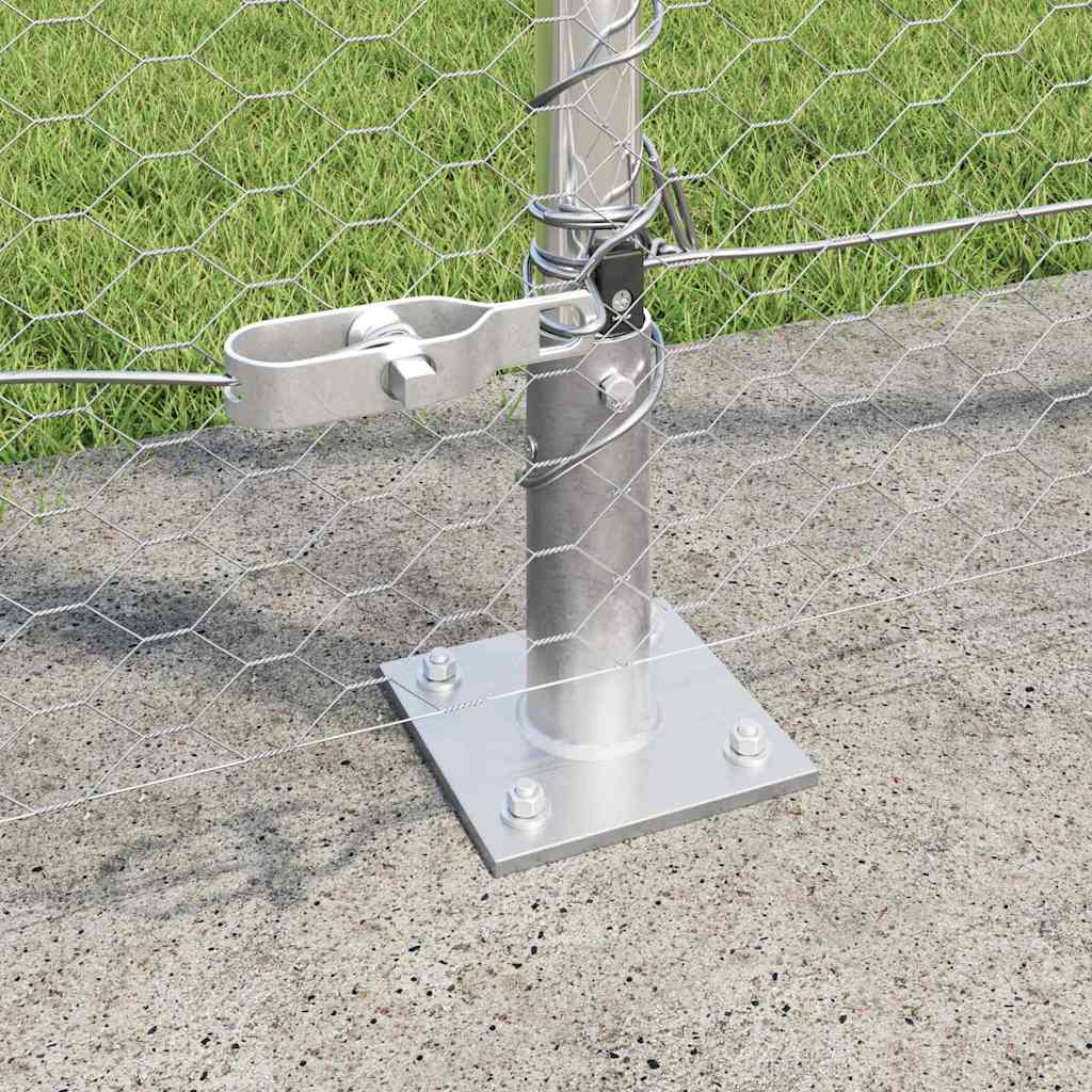 Hexagonal Fence with Concrete Base 10 x 1.4 m Galvanised Steel