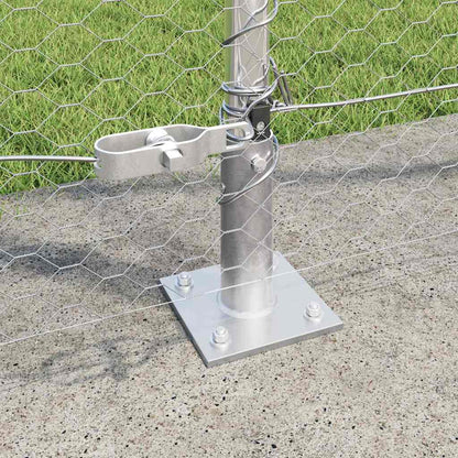 Hexagonal Fence with Concrete Base 10 x 1.4 m Galvanised Steel