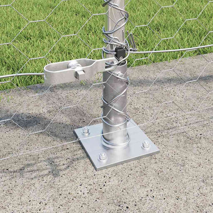 Hexagonal Fence with Concrete Base 10 x 1.4 m Galvanised Steel