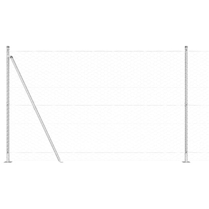 Hexagonal Fence with Concrete Base 10 x 1.5 m Galvanised Steel