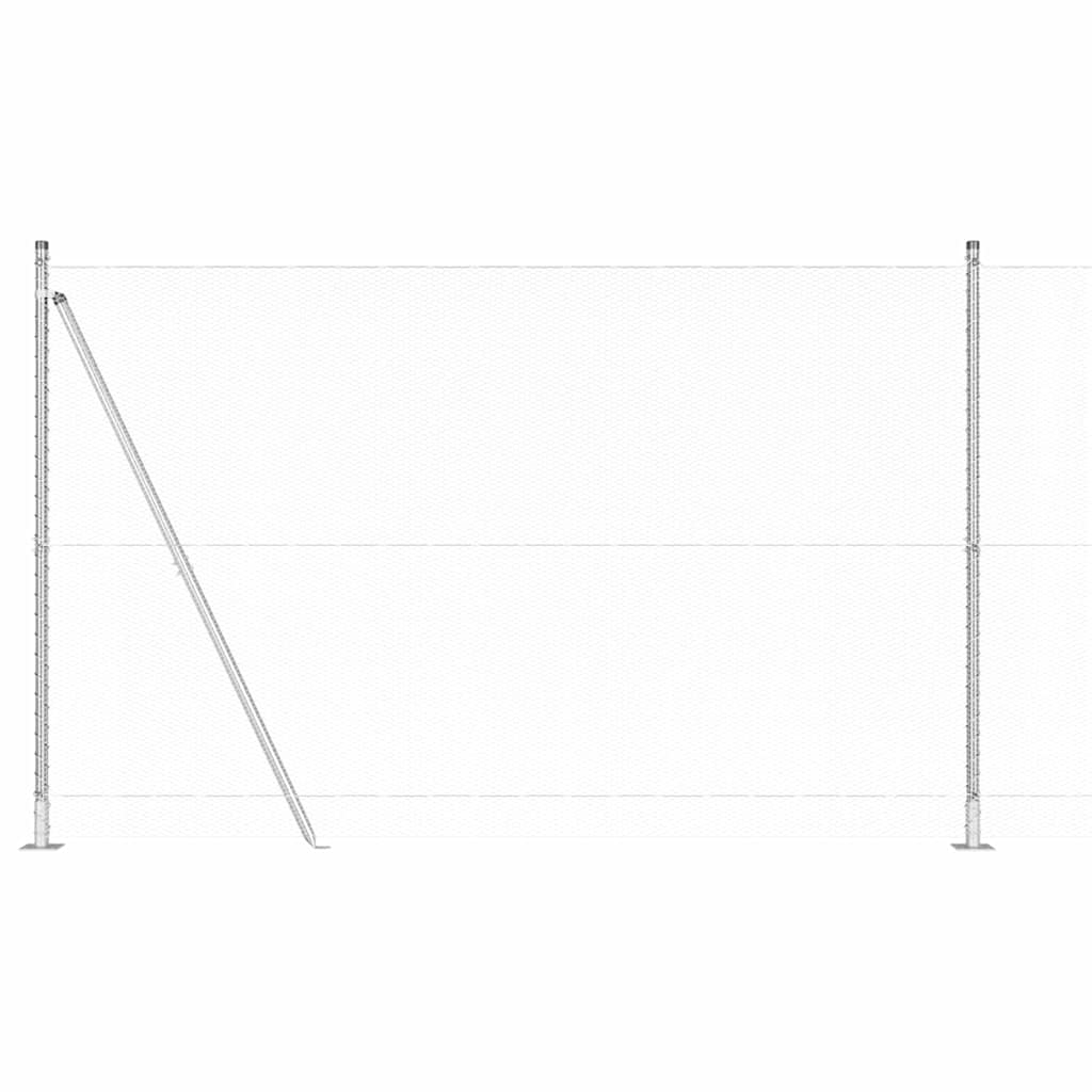 Hexagonal Fence with Concrete Base 10 x 1.6 m Galvanised Steel