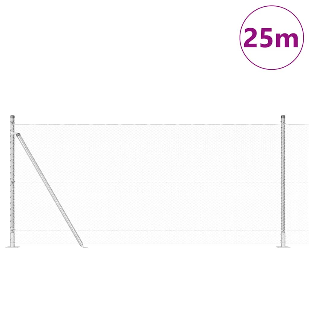 Hexagonal Fence with Concrete Base 25 x 1 m Galvanised Steel