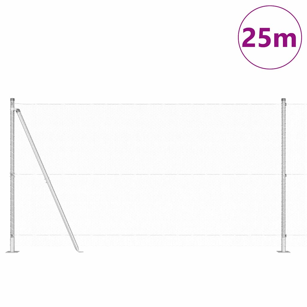 Hexagonal Fence with Concrete Base 25 x 1.2 m Galvanised Steel