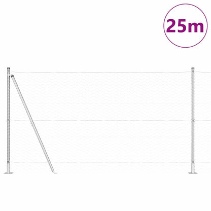 Hexagonal Fence with Concrete Base 25 x 1.2 m Galvanised Steel