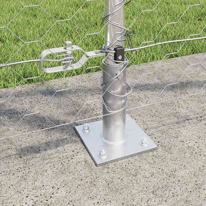 Hexagonal Fence with Concrete Base 25 x 1.2 m Galvanised Steel