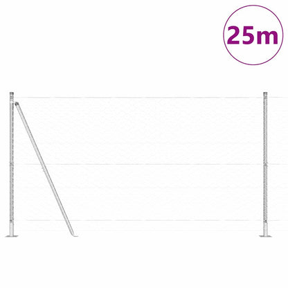 Hexagonal Fence with Concrete Base 25 x 1.2 m Galvanised Steel