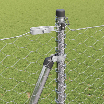 Hexagonal Fence with Concrete Base 25 x 1.6 m Galvanised Steel