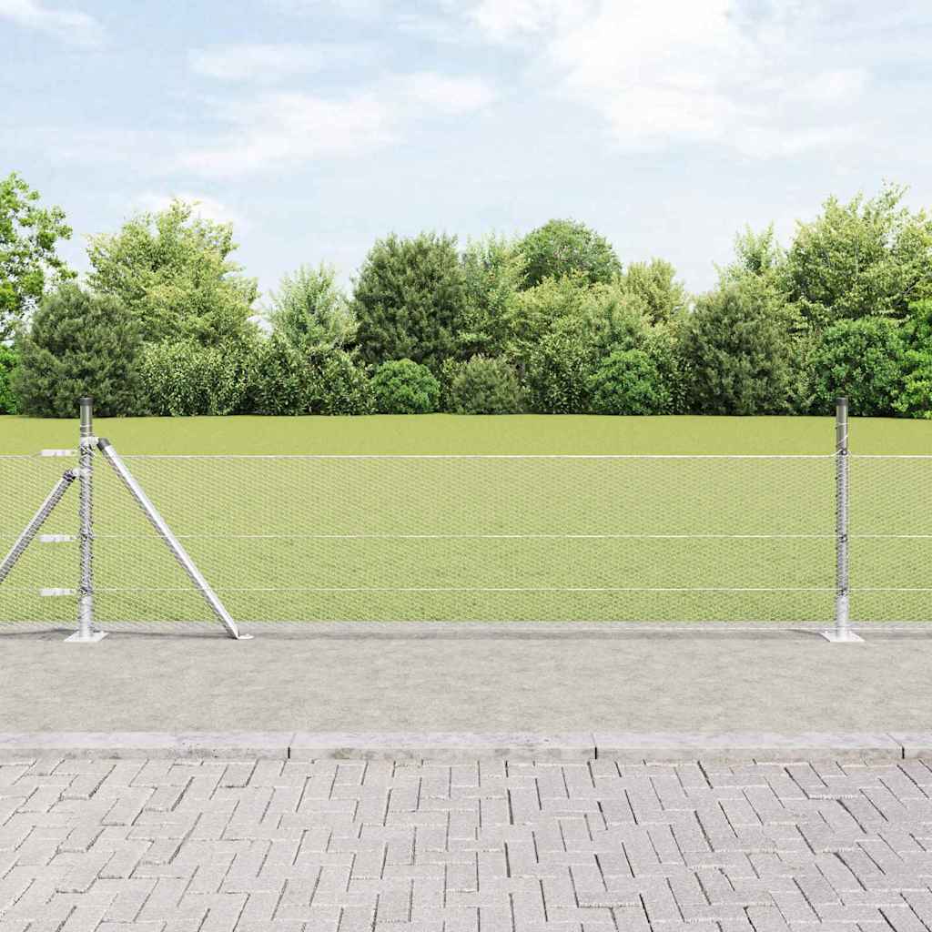 Hexagonal Fence with Concrete Base 50 x 0.4 m Galvanised Steel