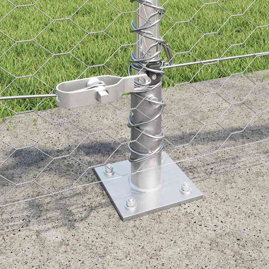 Hexagonal Fence with Concrete Base 50 x 0.4 m Galvanised Steel