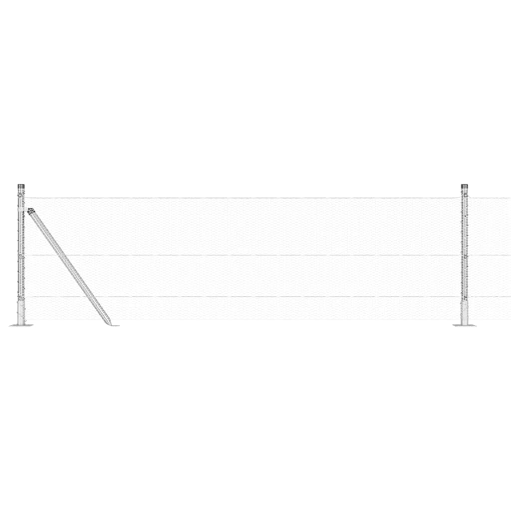 Hexagonal Fence with Concrete Base 50 x 0.6 m Galvanised Steel