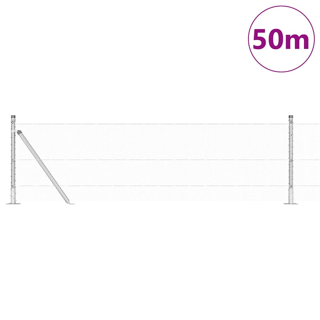 Hexagonal Fence with Concrete Base 50 x 0.6 m Galvanised Steel